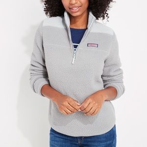 vineyard vines Tonal Sherpa Relaxed 1/4 Zip Shep Shirt